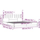 vidaXL Posteljni okvir z vzglavjem in LED lučkami bel 180x200 cm | Shoptok.si