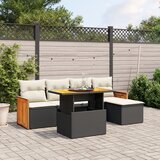 vidaXL 6-dijelni set vrtnih sofa s jastucima crni od poliratana | shoptok.hr