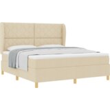 Box Spring Krevet s Madracem Krem 180x200 cm Tkanina | shoptok.hr