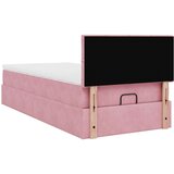 vidaXL Otomanski okvir kreveta s madraca ružičasti 90x200cm baršunasti | shoptok.hr