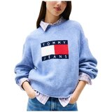 Tommy Jeans Puloverji TJW MELANGE FLAG SWEATER Modra | Shoptok.si