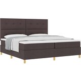  Postelja s škatlastim dnom in vzmetnico temno rjava 200x200 cm tkanina, (22082833) | Shoptok.si