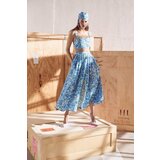 Koton Floral Midi Skirt with Pockets cene