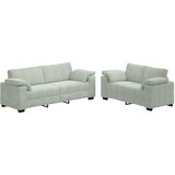  Dvodijelni set sofa s jastucima, svijetlo sivi baršun | shoptok.hr