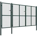  Vrtna vrata jeklena 400x150 cm zelena | Shoptok.si