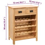 Ormarić za vino 72 x 32 x 90 cm od masivne hrastovine | Eponuda.com