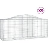 vidaXL Obokane gabion košare 9 kosov 200x50x80/100 cm cinkano železo, (20758322) | Shoptok.si