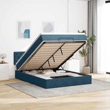  Otomanski krevet s madracem&LED tamnoplavi 140x190cm baršunasti | shoptok.hr