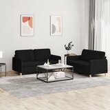  2-dijelni set sofa s jastucima crni od tkanine | shoptok.hr