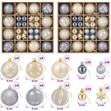  Set božićnih kuglica 88 kom. Zlatna i siva Ø 6 cm Plastika | shoptok.hr