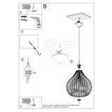  Sollux SL.0639 - Luster na sajli APRILLA 1xE27/60W/230V | Eponuda.com
