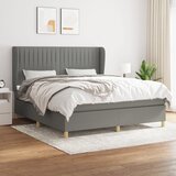  The Living Store Box spring postelja z vzmetnico temno siva 160x200 cm blago - Box Spring Postelja, (21449933) Cene