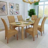  Jedilni stoli 6 kosov rjavi naravni ratan, (20624441) | Shoptok.si