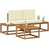  Set vanjskih sofa s jastukom 3 pcs Prirodna | shoptok.hr