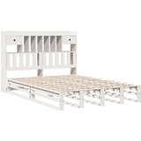 vidaXL Krevet s regalom z knjige bez madraca bijeli 150x200cm borovina | shoptok.hr
