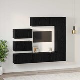  Set TV komoda 8 kom. Crni hrast Konstruirano drvo Crna 30,5 x 30 x 90 cm | shoptok.hr