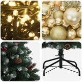  Umjetno božićno drvce zeleno s kuglicom 150 cm 150 LED lampica | shoptok.hr