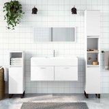 Maison Chic Kopalniška omarica - Kopalniški kabinet z ogledalom bela inženirski les, (21794759) | Shoptok.si