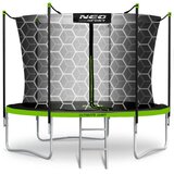 Neo-Sport vrtni trampolin 252 cm (8 ft) s unutarnjom mrežom i ljestvama, zeleni | shoptok.hr