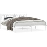  Metalni okvir za krevet s uzglavljem bijeli 183x213 cm | shoptok.hr