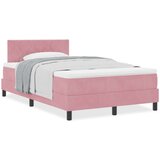 vidaXL Postelja s pomično podlago in vzmetnico Roza 120x200 cm Žamet, (22052193) | Shoptok.si