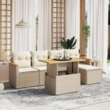 vidaXL 6-dijelni set vrtnih sofa s jastucima bež od poliratana | shoptok.hr