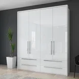 PLAKAR P44A/PN - kolekcija Piano - Kristalno bela/Kristalno Bela HG Lak - 187x226x60 cm