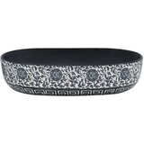 Nadgradni umivaonik crno-plavi ovalni 59 x 40 x 14 cm keramički | shoptok.hr