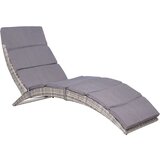 vidaXL sklopiva ležaljka za sunčanje s jastukom od poliratana siva | shoptok.hr