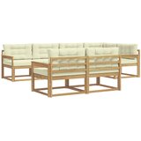  Set vanjskih sofa s jastukom 6 pcs Bijela i krem Poliester | shoptok.hr