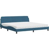 vidaXL Krevet s madracem plavi 200x200 cm baršunasti Cijene