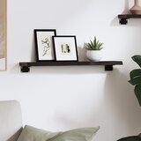  Zidna polica tamnosmeđa 60x10x2 cm od obrađene hrastovine | Eponuda.com
