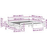 vidaXL okvir kreveta bez madraca 200 x 200 cm od masivne borovine | shoptok.hr