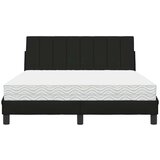 vidaXL Postelja z vzmetnico črn 120x200 cm blago | Shoptok.si
