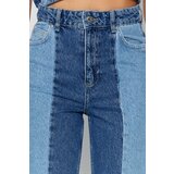 Trendyol Blue Color Block High Waist Wide Leg Jeans | ePonuda.com
