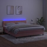  box spring s madracem LED ružičasti 180x200cm baršunasti | shoptok.hr