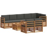  Set vanjskih sofa 9 kom. Prirodna i antracit Poliester | shoptok.hr