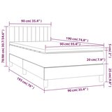  box spring s madracem LED smeđesivi 90x190 cm tkanina | shoptok.hr