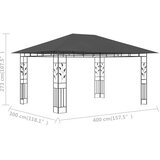  Sjenica s mrežom protiv komaraca 4x3x2,73 m antracit 180 g/m² | Eponuda.com