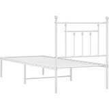  Metalni okvir krevet bez madraca s uzglavljem bijeli 75x190 cm | shoptok.hr