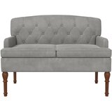  Ljubavni kauč s gumbima Svjetlosiva 111 x 65 x 79 cm Baršun | Eponuda.com