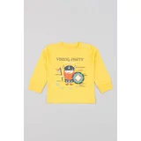 Zippy Otroška bombažna majica z dolgimi rokavi rumena barva