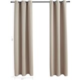 vidaXL Zatemnitvene zavese z obroči 2 kosa bež 97x160 cm blago | Shoptok.si
