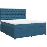 vidaXL Box spring postelja z vzmetnico temno modra 200x200 cm žamet, (21305073) | Shoptok.si