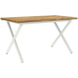  Stol za blagovanje s prirodnim rubom 140 x 80 x 75 cm Bijela | shoptok.hr