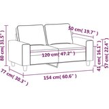  Dvosjed od tkanine smeđi 120 cm | shoptok.hr