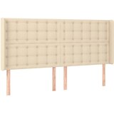  Uzglavlje s ušima krem 203x16x118/128 cm od tkanine | shoptok.hr