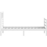  Posteljni okvir bel iz trdnega lesa 75x190 cm 2FT6, (20904620) | Shoptok.si