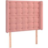  Vzglavje z ušesi roza 93x16x118/128 cm žamet | Shoptok.si