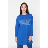 Trendyol Blue Printed Knitted Sweatshirt | shoptok.hr